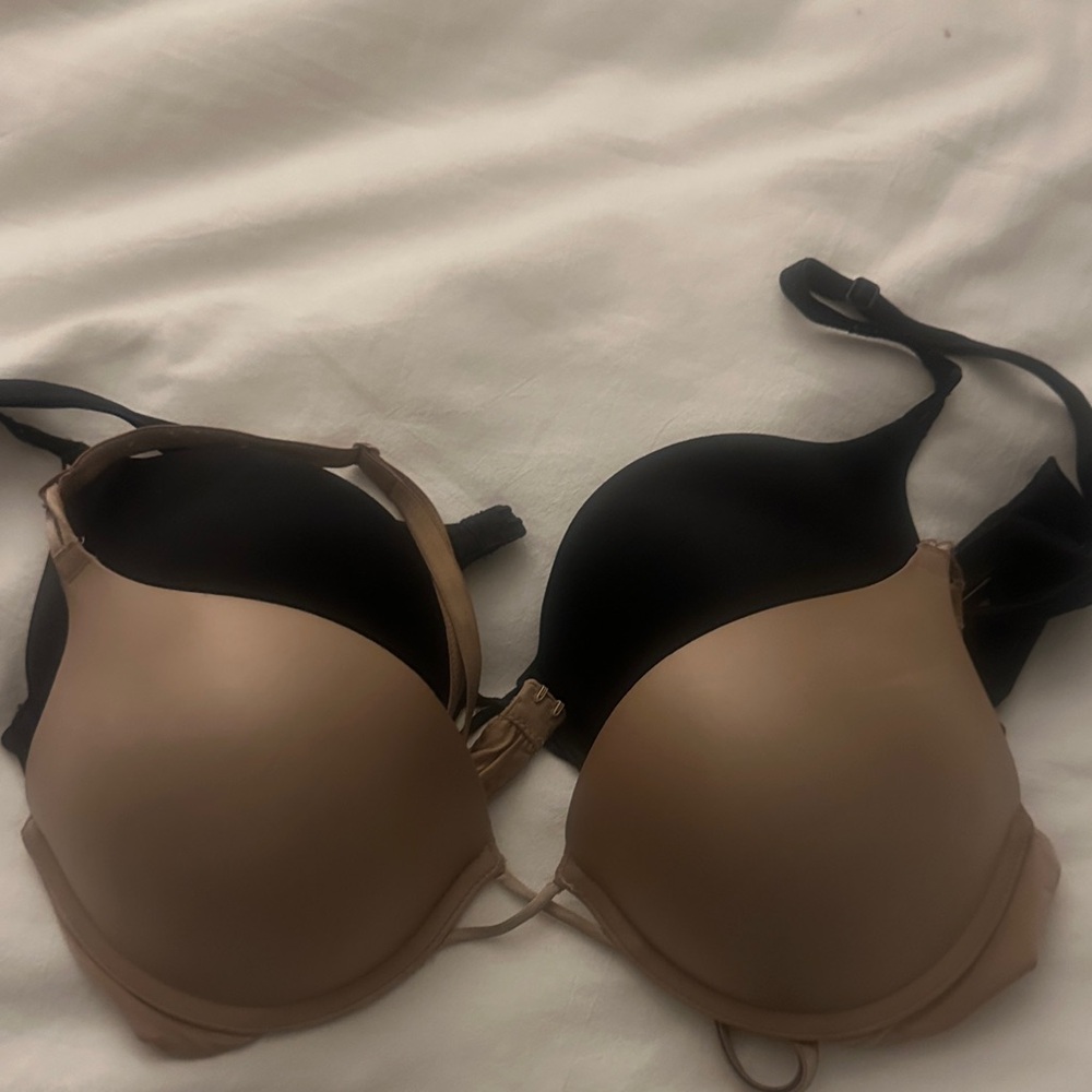 Victorias secret bombshell  Black and Tan Bra Set